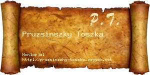 Pruzsinszky Toszka névjegykártya